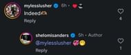 Slusher and Sanders' interaction on IG